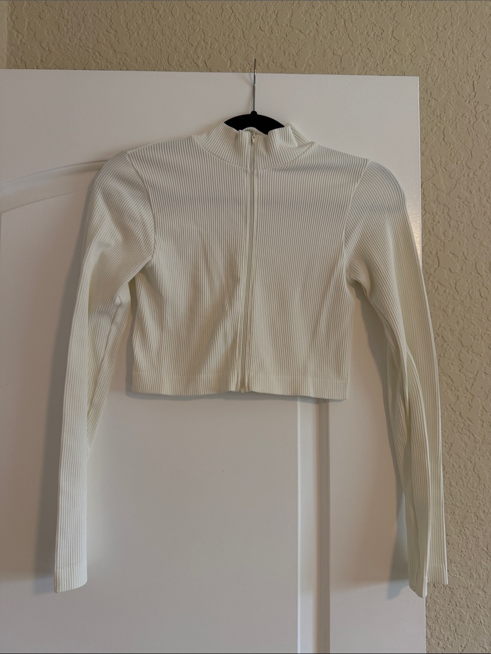 Garage White Ribbed Crop Tee